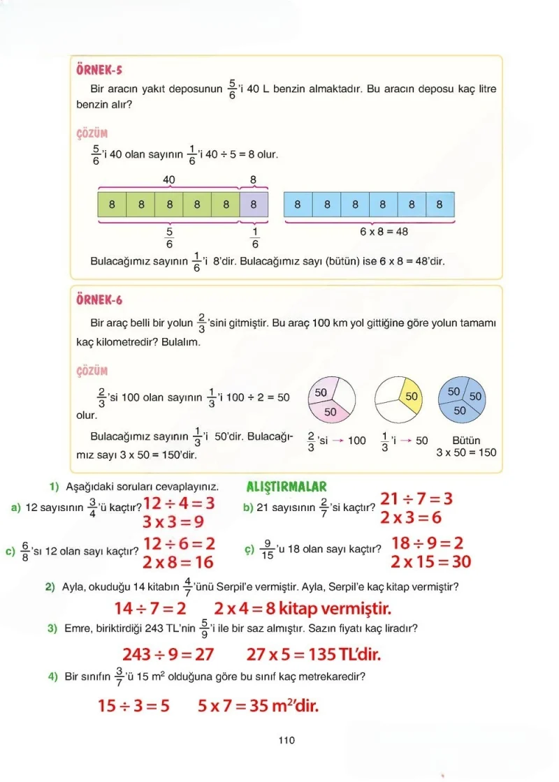5. Sınıf Matematik Ders Kitabı Cevapları Tuna Yayınları Sayfa 110 Çözüm Görseli
