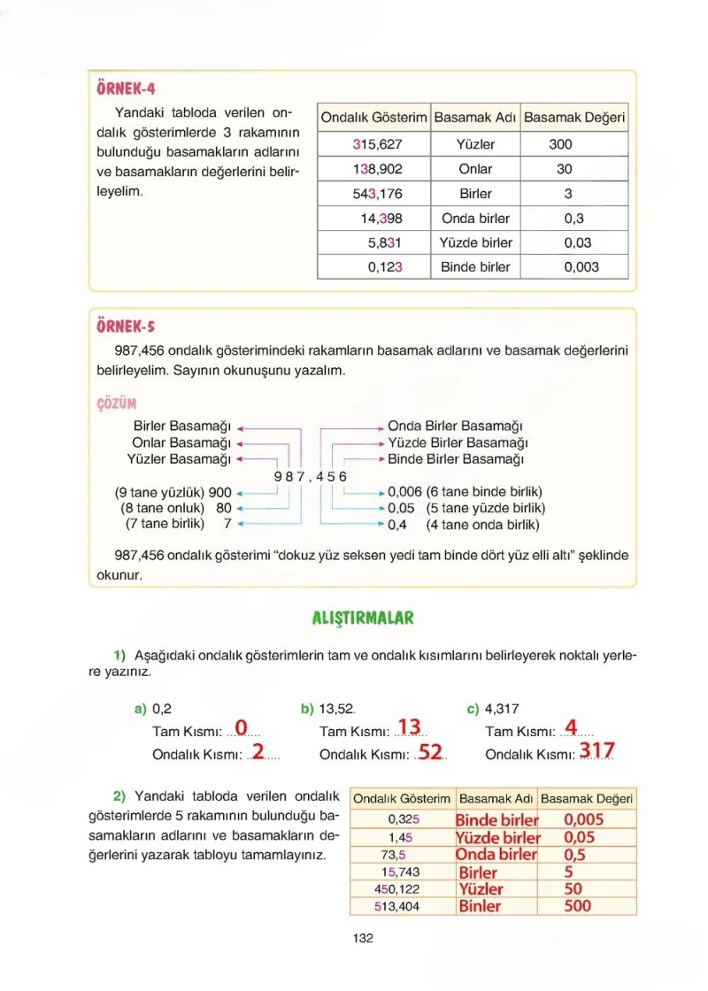 5. Sınıf Matematik Ders Kitabı Cevapları Tuna Yayınları Sayfa 132 Çözüm Görseli