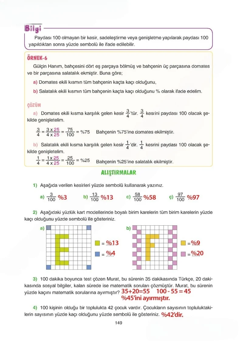 5. Sınıf Matematik Ders Kitabı Cevapları Tuna Yayınları Sayfa 149 Çözüm Görseli