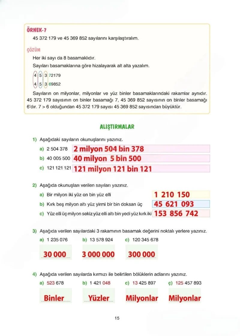 5. Sınıf Matematik Ders Kitabı Cevapları Tuna Yayınları Sayfa 15 Çözüm Görseli