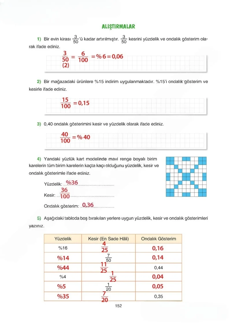 5. Sınıf Matematik Ders Kitabı Cevapları Tuna Yayınları Sayfa 152 Çözüm Görseli