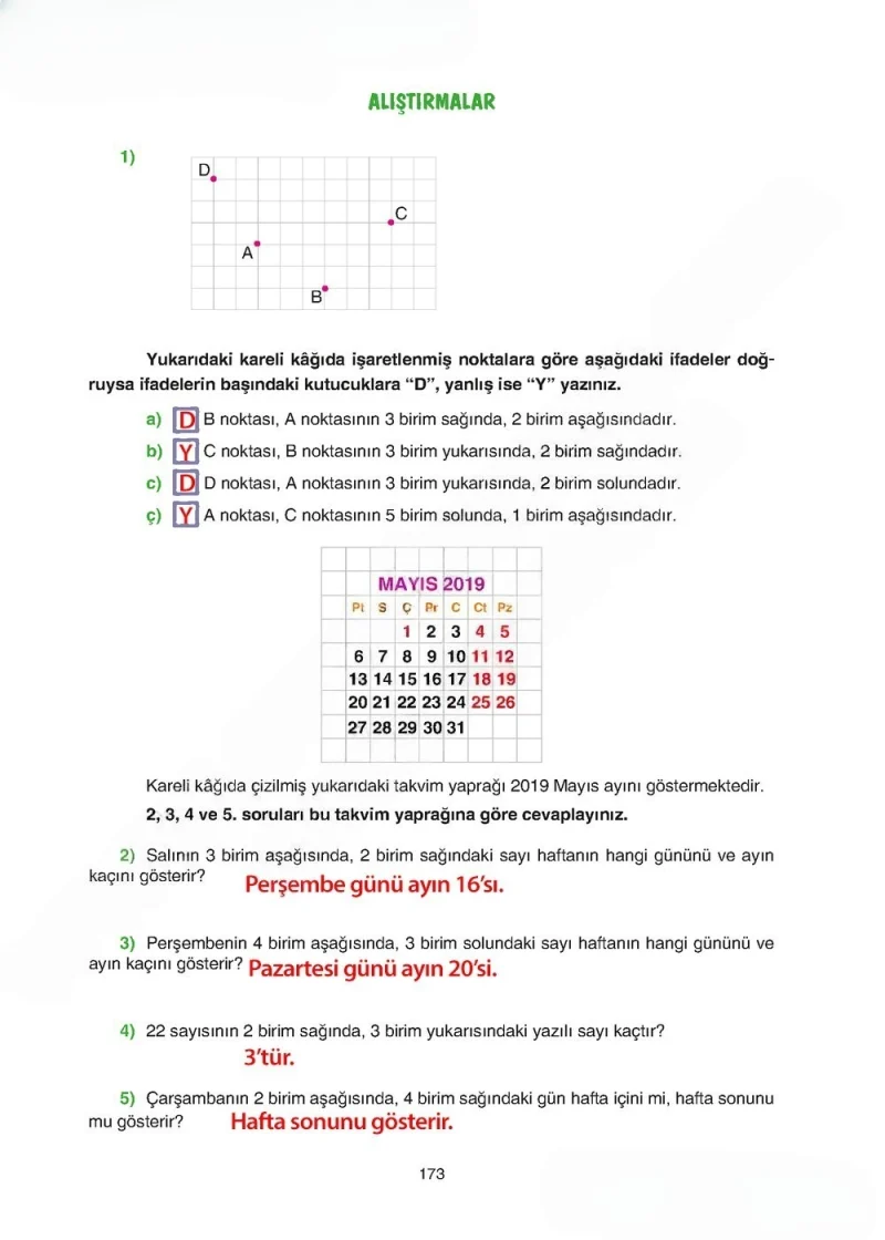 5. Sınıf Matematik Ders Kitabı Cevapları Tuna Yayınları Sayfa 173 Çözüm Görseli