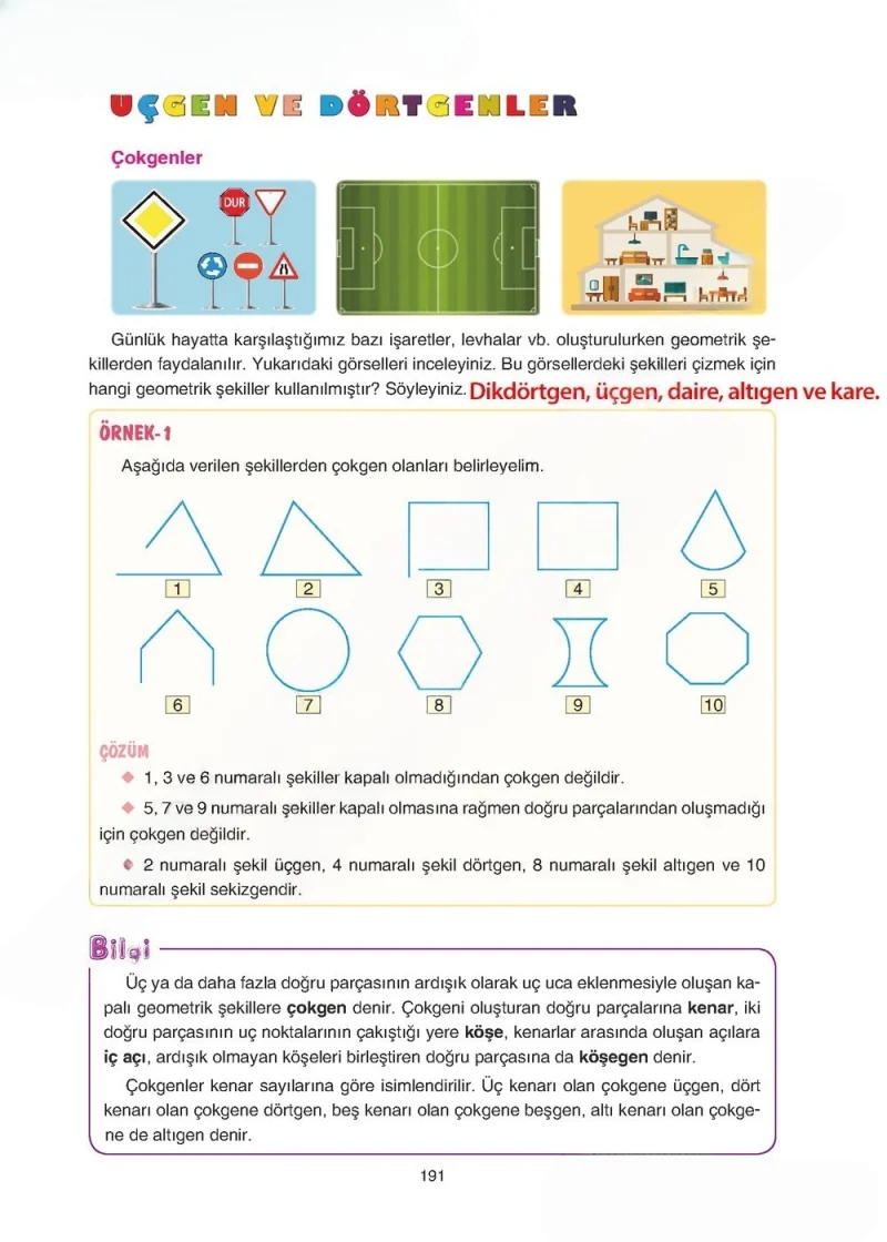 5. Sınıf Matematik Ders Kitabı Cevapları Tuna Yayınları Sayfa 191 Çözüm Görseli