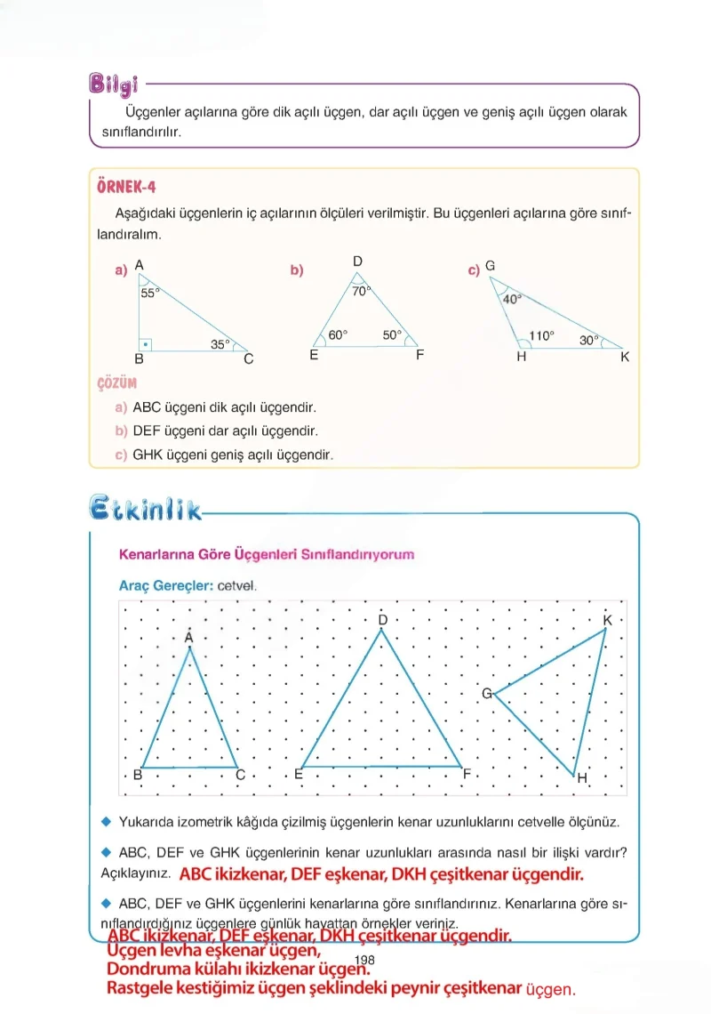 5. Sınıf Matematik Ders Kitabı Cevapları Tuna Yayınları Sayfa 198 Çözüm Görseli