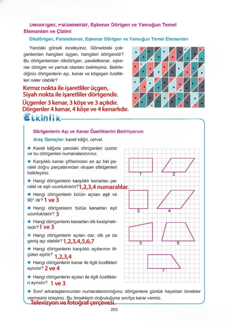 5. Sınıf Matematik Ders Kitabı Cevapları Tuna Yayınları Sayfa 203 Çözüm Görseli