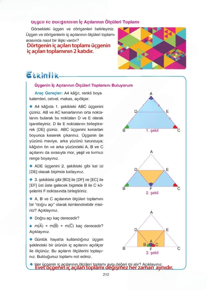 5. Sınıf Matematik Ders Kitabı Cevapları Tuna Yayınları Sayfa 212 Çözüm Görseli