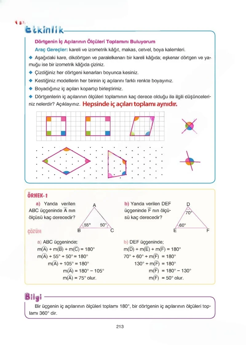 5. Sınıf Matematik Ders Kitabı Cevapları Tuna Yayınları Sayfa 213 Çözüm Görseli