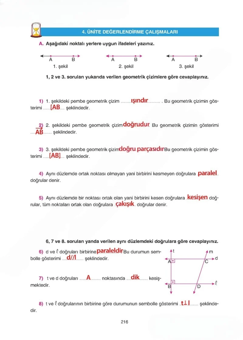 5. Sınıf Matematik Ders Kitabı Cevapları Tuna Yayınları Sayfa 216 Çözüm Görseli