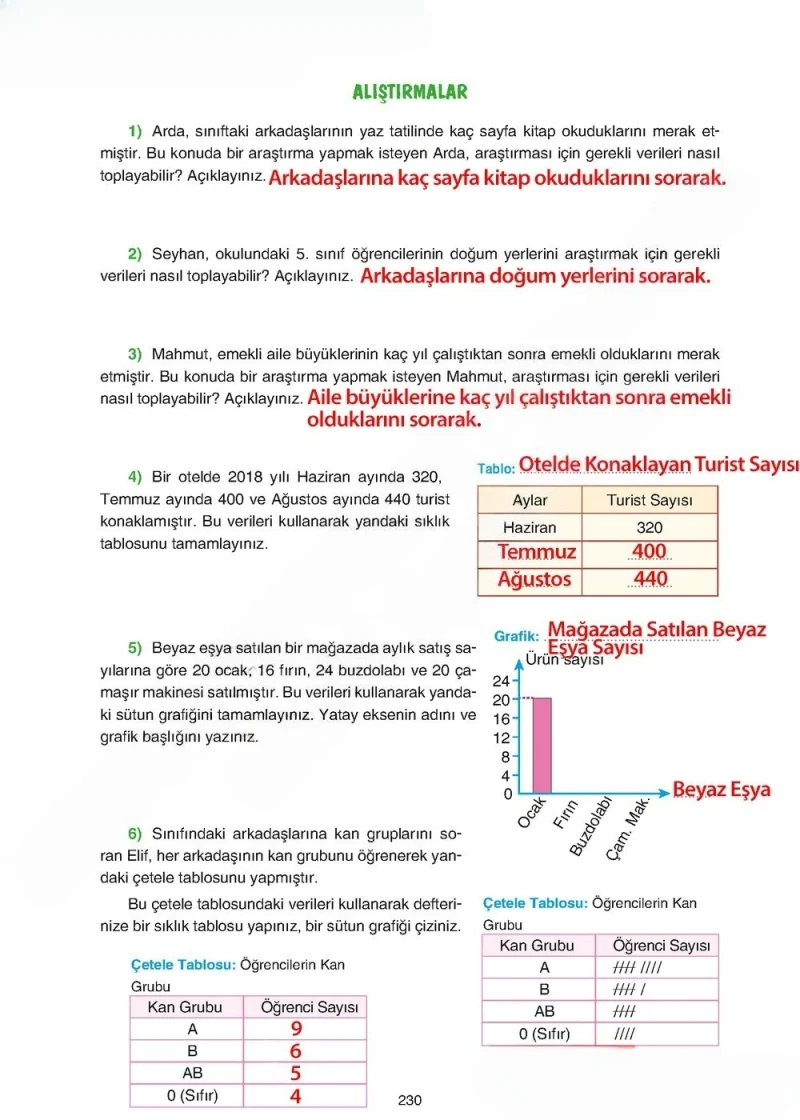 5. Sınıf Matematik Ders Kitabı Cevapları Tuna Yayınları Sayfa 230 Çözüm Görseli