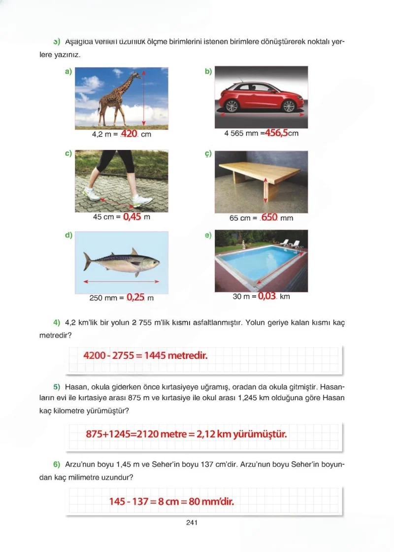 5. Sınıf Matematik Ders Kitabı Cevapları Tuna Yayınları Sayfa 241 Çözüm Görseli
