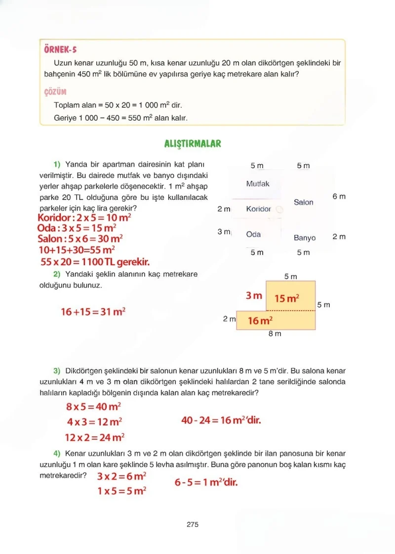 5. Sınıf Matematik Ders Kitabı Cevapları Tuna Yayınları Sayfa 275 Çözüm Görseli