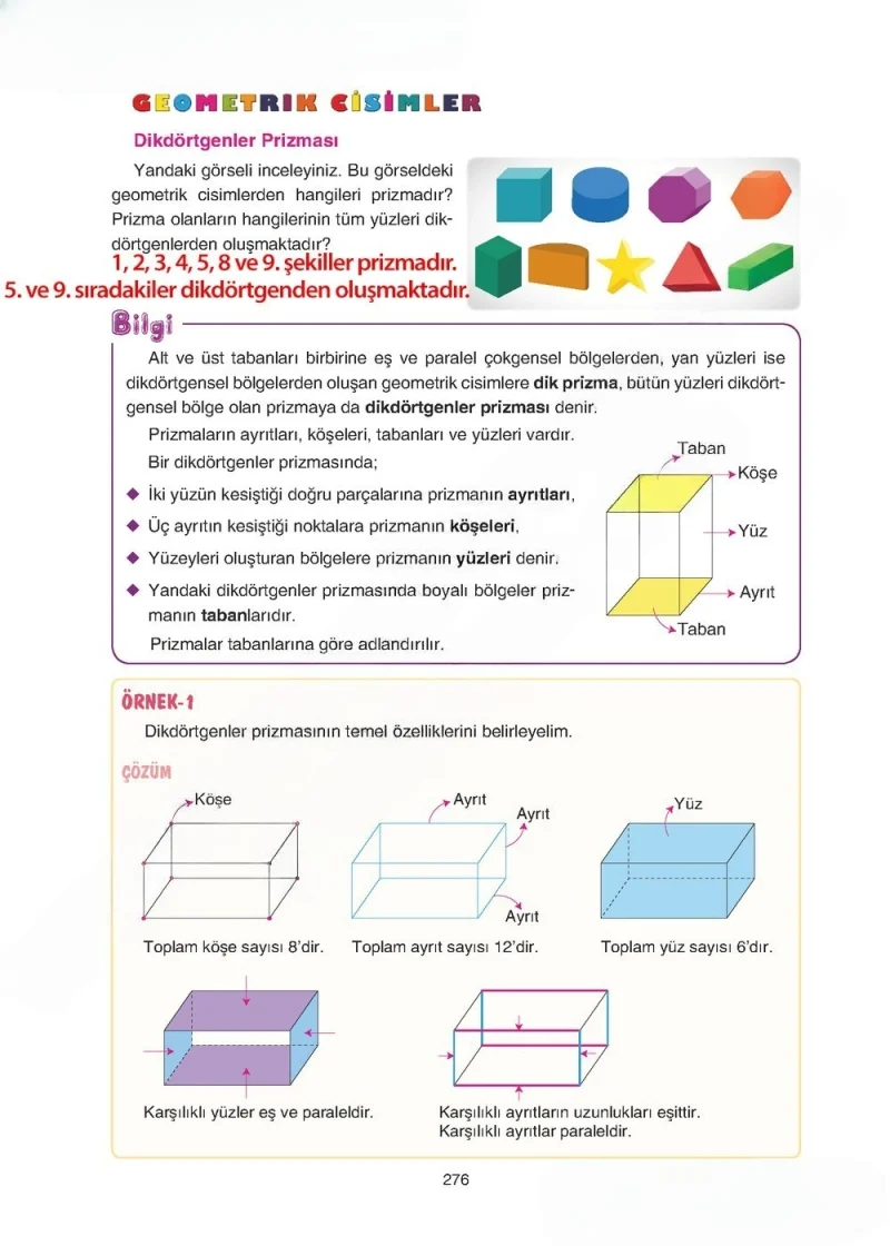 5. Sınıf Matematik Ders Kitabı Cevapları Tuna Yayınları Sayfa 276 Çözüm Görseli