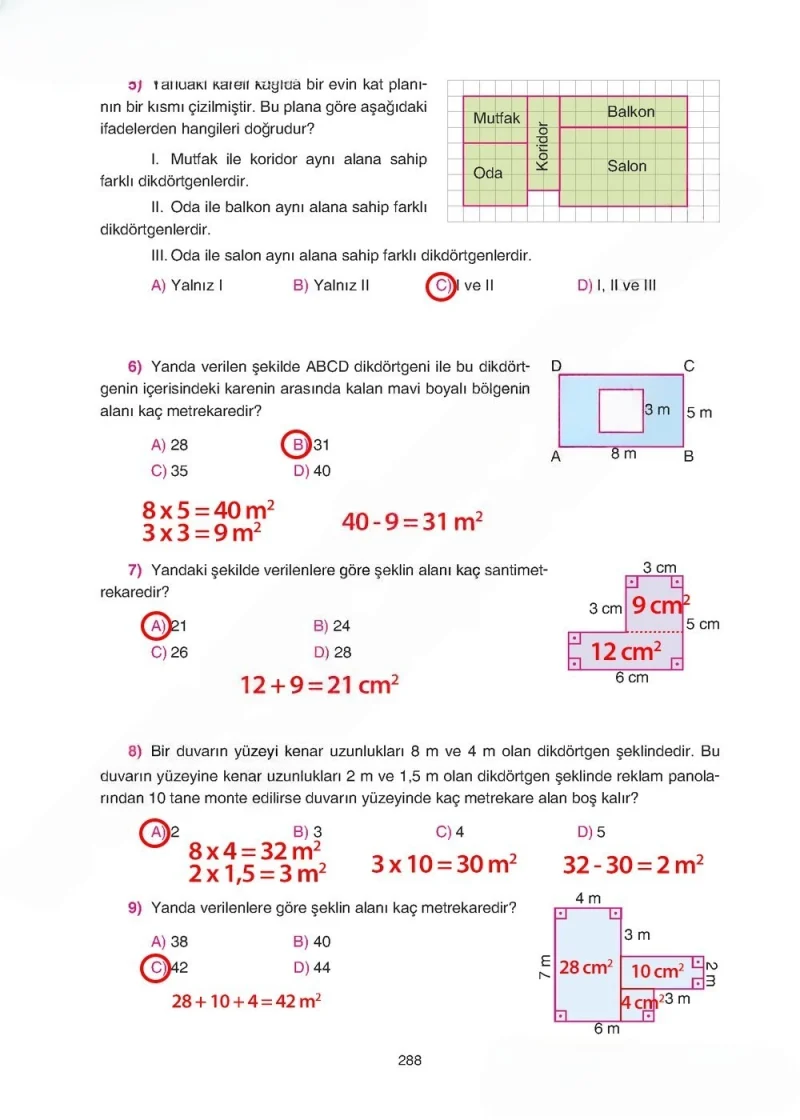 5. Sınıf Matematik Ders Kitabı Cevapları Tuna Yayınları Sayfa 288 Çözüm Görseli