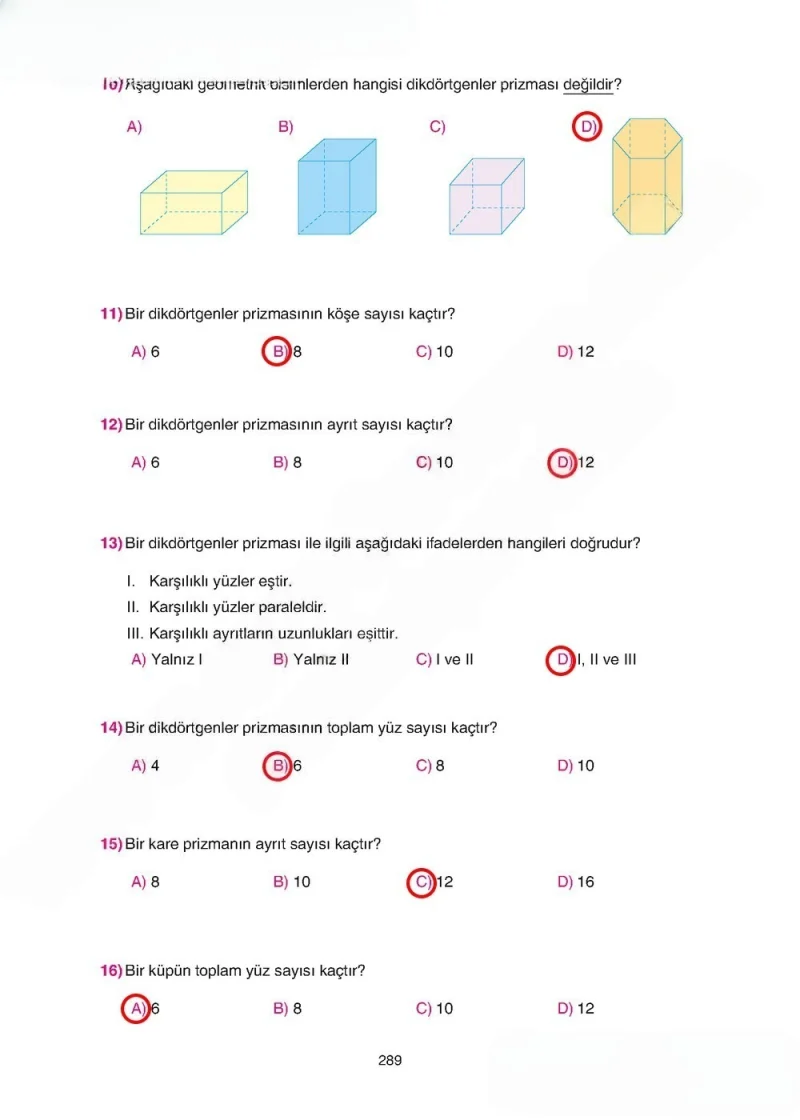 5. Sınıf Matematik Ders Kitabı Cevapları Tuna Yayınları Sayfa 289 Çözüm Görseli