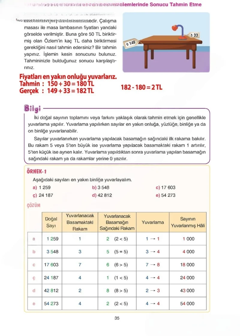 5. Sınıf Matematik Ders Kitabı Cevapları Tuna Yayınları Sayfa 35 Çözüm Görseli