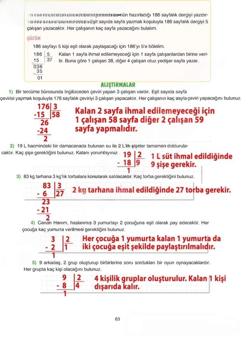 5. Sınıf Matematik Ders Kitabı Cevapları Tuna Yayınları Sayfa 63 Çözüm Görseli