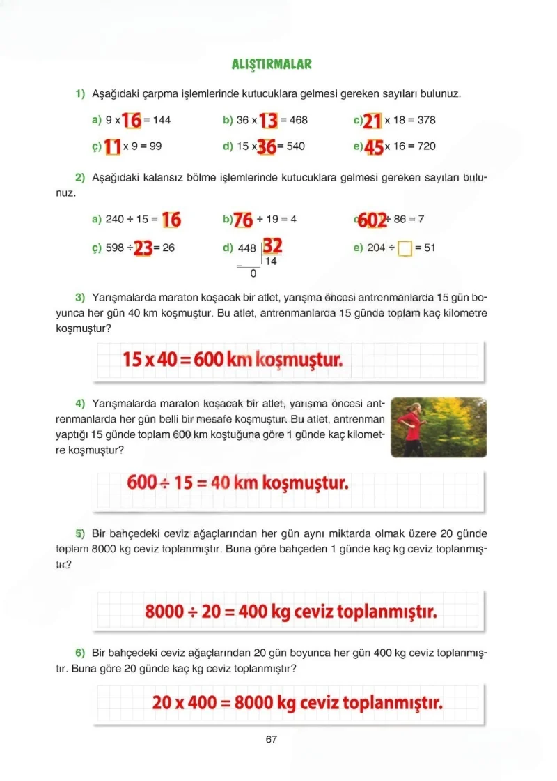 5. Sınıf Matematik Ders Kitabı Cevapları Tuna Yayınları Sayfa 67 Çözüm Görseli