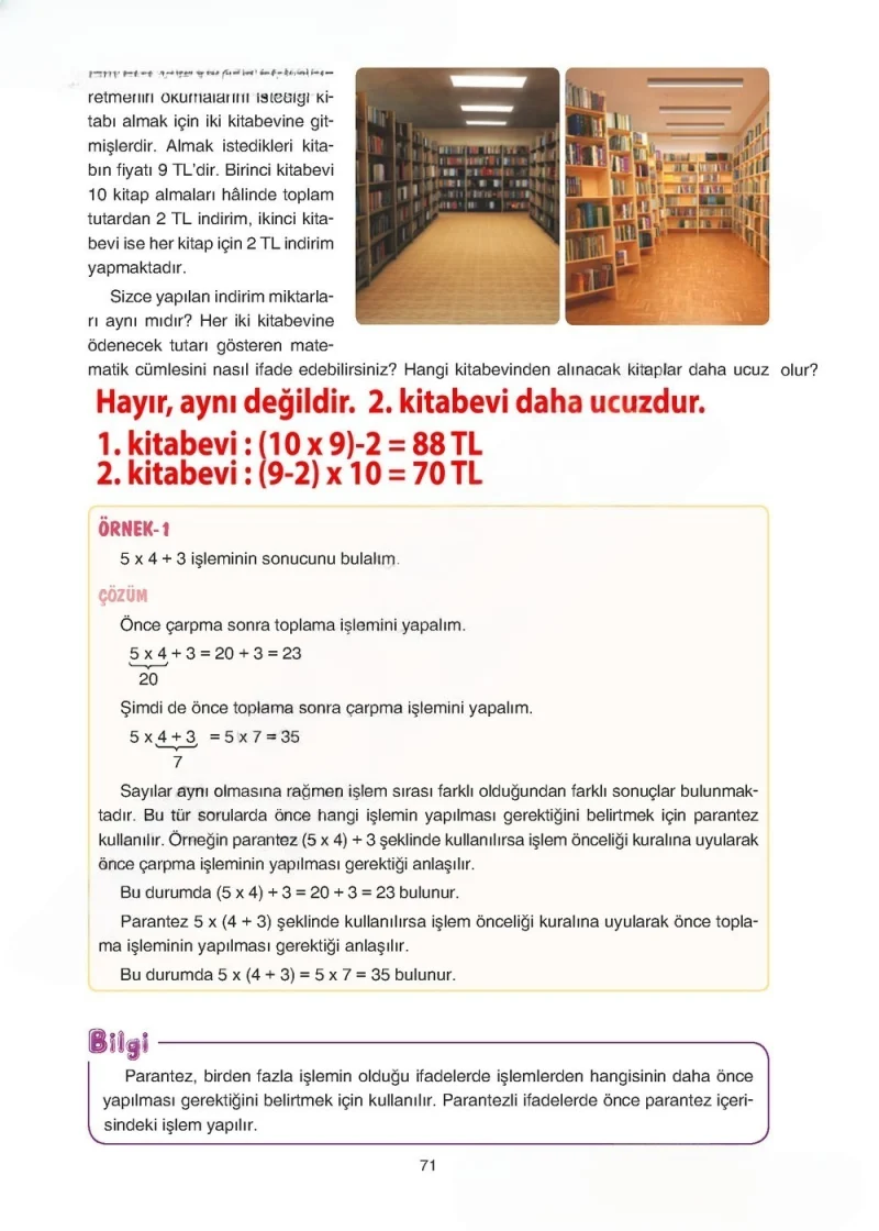 5. Sınıf Matematik Ders Kitabı Cevapları Tuna Yayınları Sayfa 71 Çözüm Görseli
