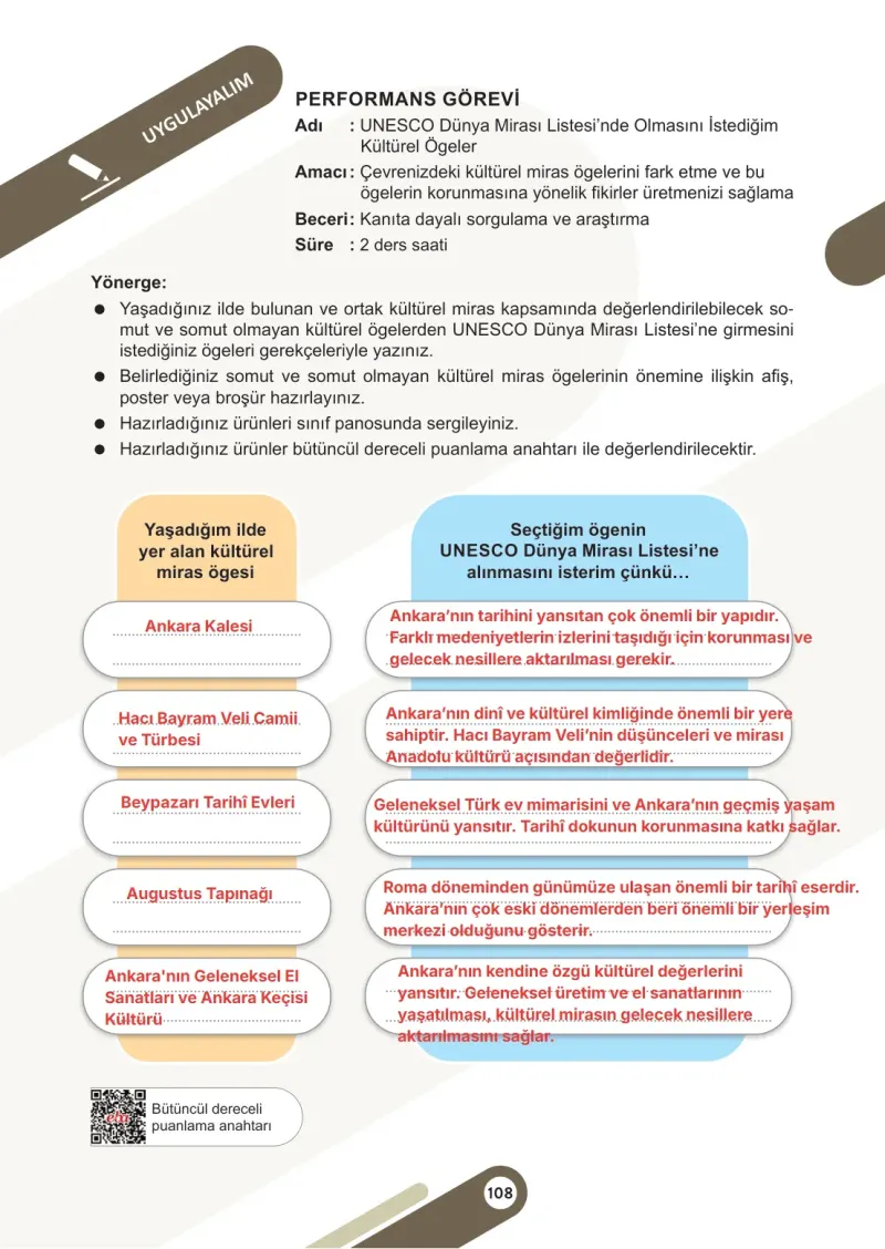 5. Sınıf Sosyal Bilgiler Ders Kitabı Cevapları Meb Yayınları 1. Kitap Sayfa 108 Çözüm Görseli