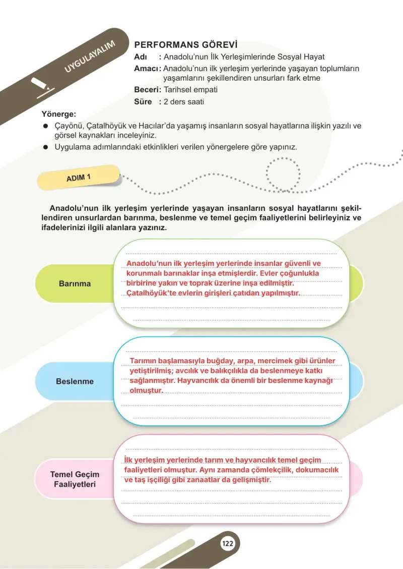 5. Sınıf Sosyal Bilgiler Ders Kitabı Cevapları Meb Yayınları 1. Kitap Sayfa 122 Çözüm Görseli