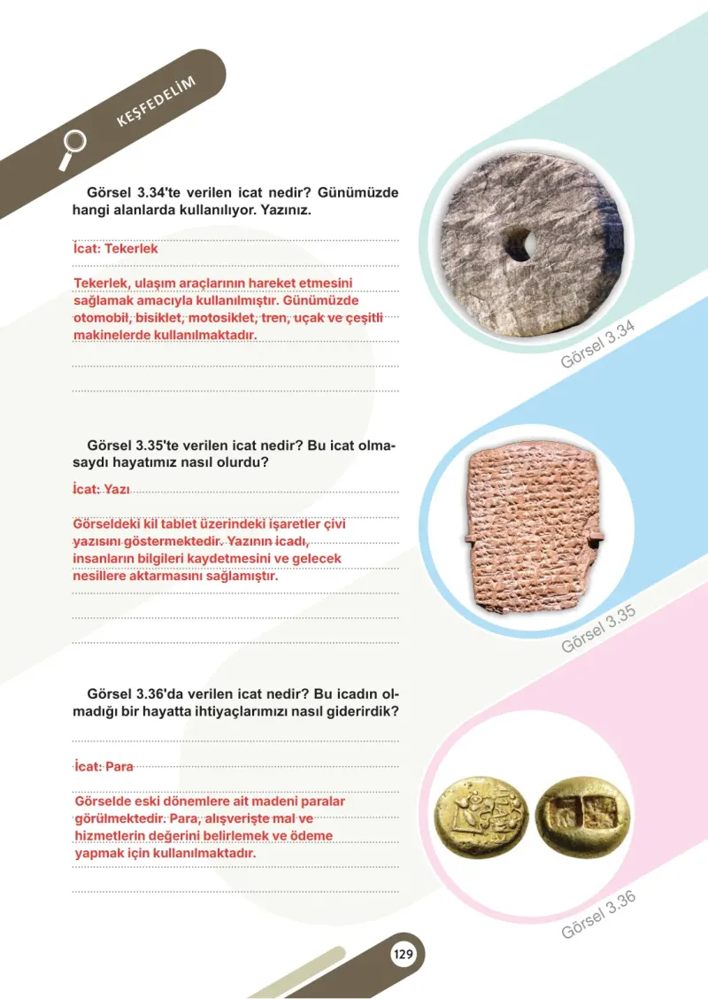 5. Sınıf Sosyal Bilgiler Ders Kitabı Cevapları Meb Yayınları 1. Kitap Sayfa 129 Çözüm Görseli