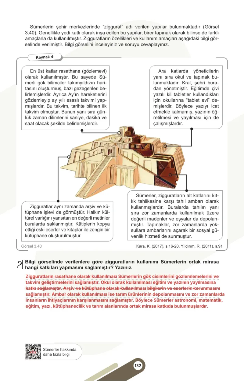 5. Sınıf Sosyal Bilgiler Ders Kitabı Cevapları Meb Yayınları 1. Kitap Sayfa 132 Çözüm Görseli