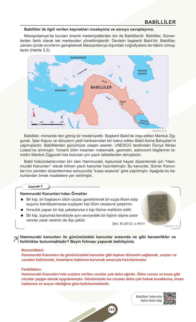 5. Sınıf Sosyal Bilgiler Ders Kitabı Cevapları Meb Yayınları 1. Kitap Sayfa 133 Çözüm Görseli