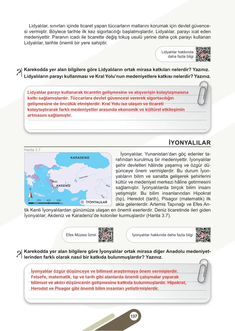 5. Sınıf Sosyal Bilgiler Ders Kitabı Cevapları Meb Yayınları 1. Kitap Sayfa 137 Çözüm Görseli