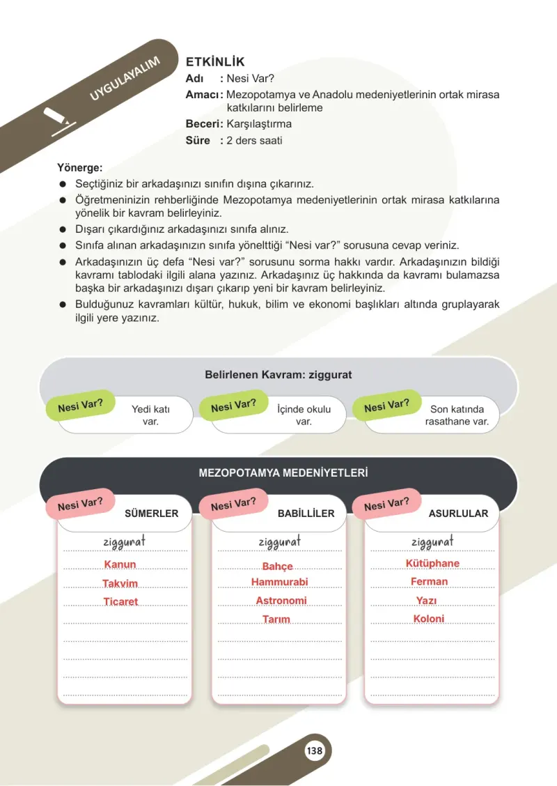 5. Sınıf Sosyal Bilgiler Ders Kitabı Cevapları Meb Yayınları 1. Kitap Sayfa 138 Çözüm Görseli