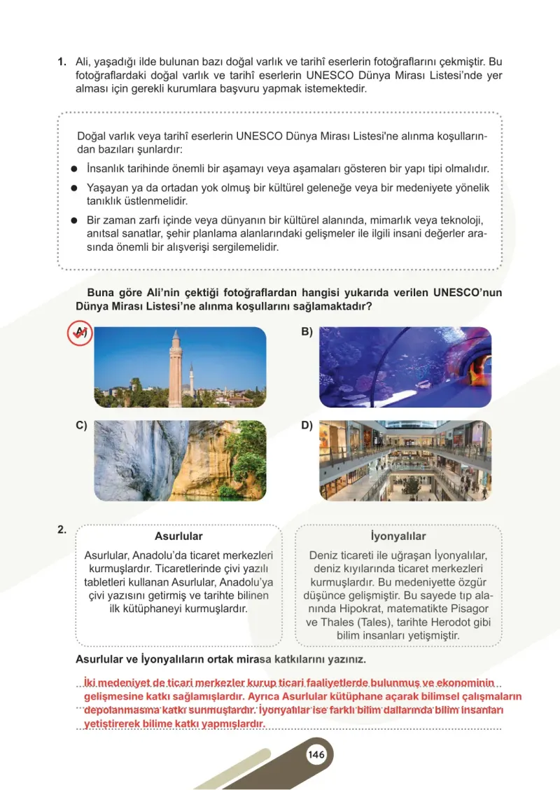 5. Sınıf Sosyal Bilgiler Ders Kitabı Cevapları Meb Yayınları 1. Kitap Sayfa 146 Çözüm Görseli