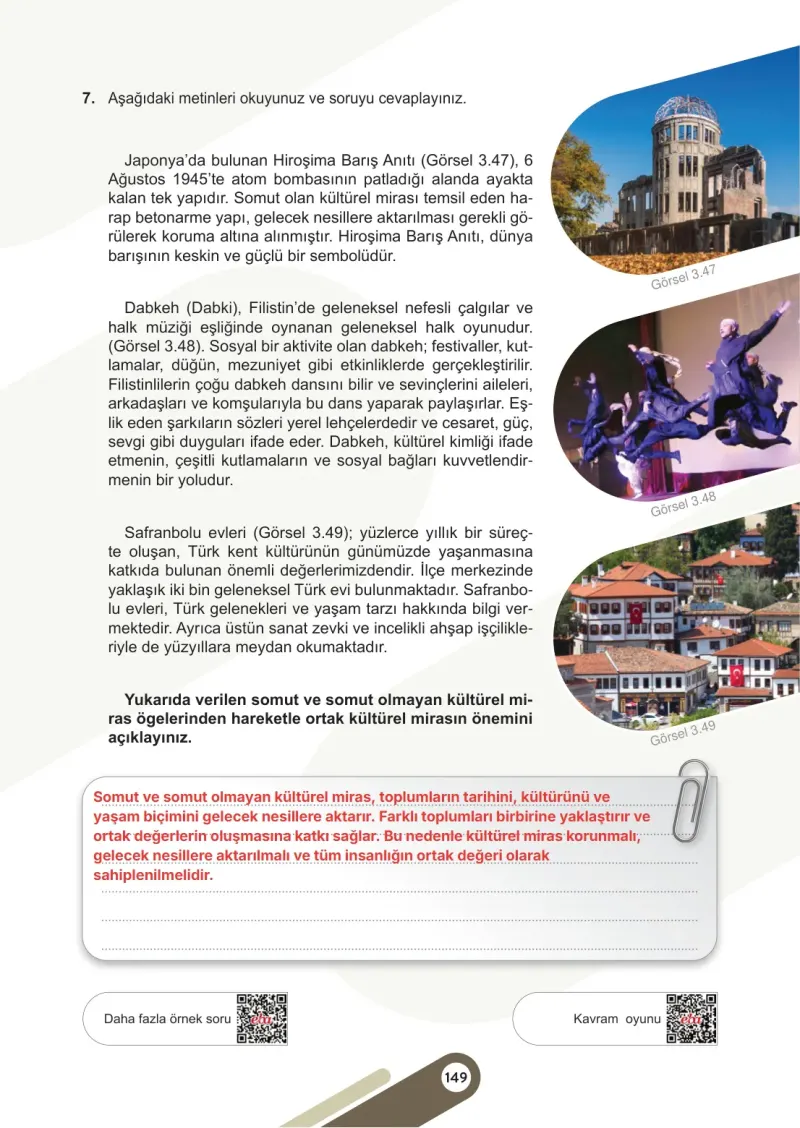 5. Sınıf Sosyal Bilgiler Ders Kitabı Cevapları Meb Yayınları 1. Kitap Sayfa 149 Çözüm Görseli