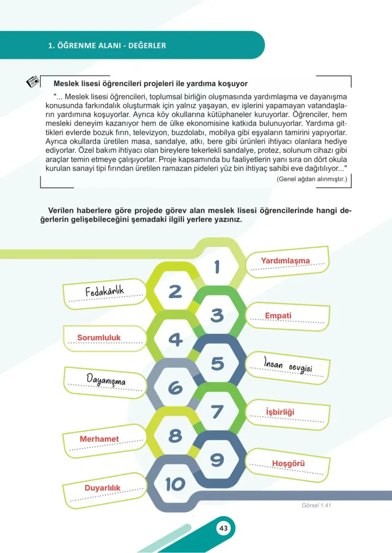 5. Sınıf Sosyal Bilgiler Ders Kitabı Cevapları Meb Yayınları 1. Kitap Sayfa 43 Çözüm Görseli
