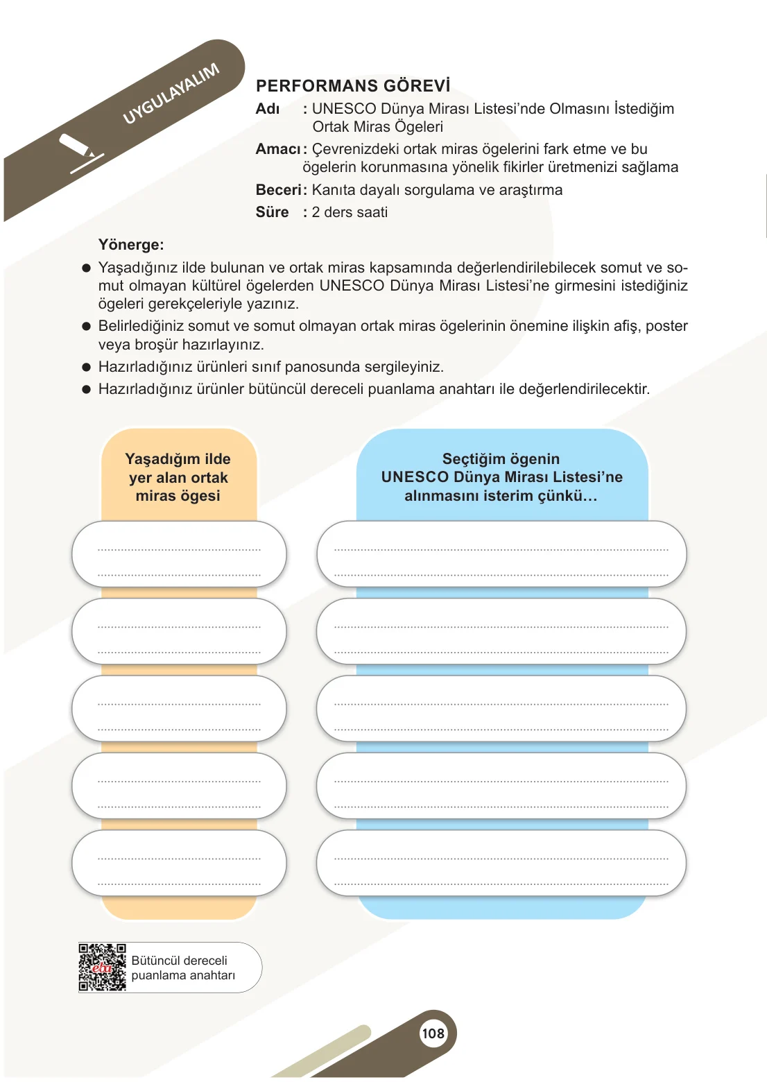 5. Sınıf Sosyal Bilgiler Ders Kitabı Cevapları Meb Yayınları 1. Kitap Sayfa 108