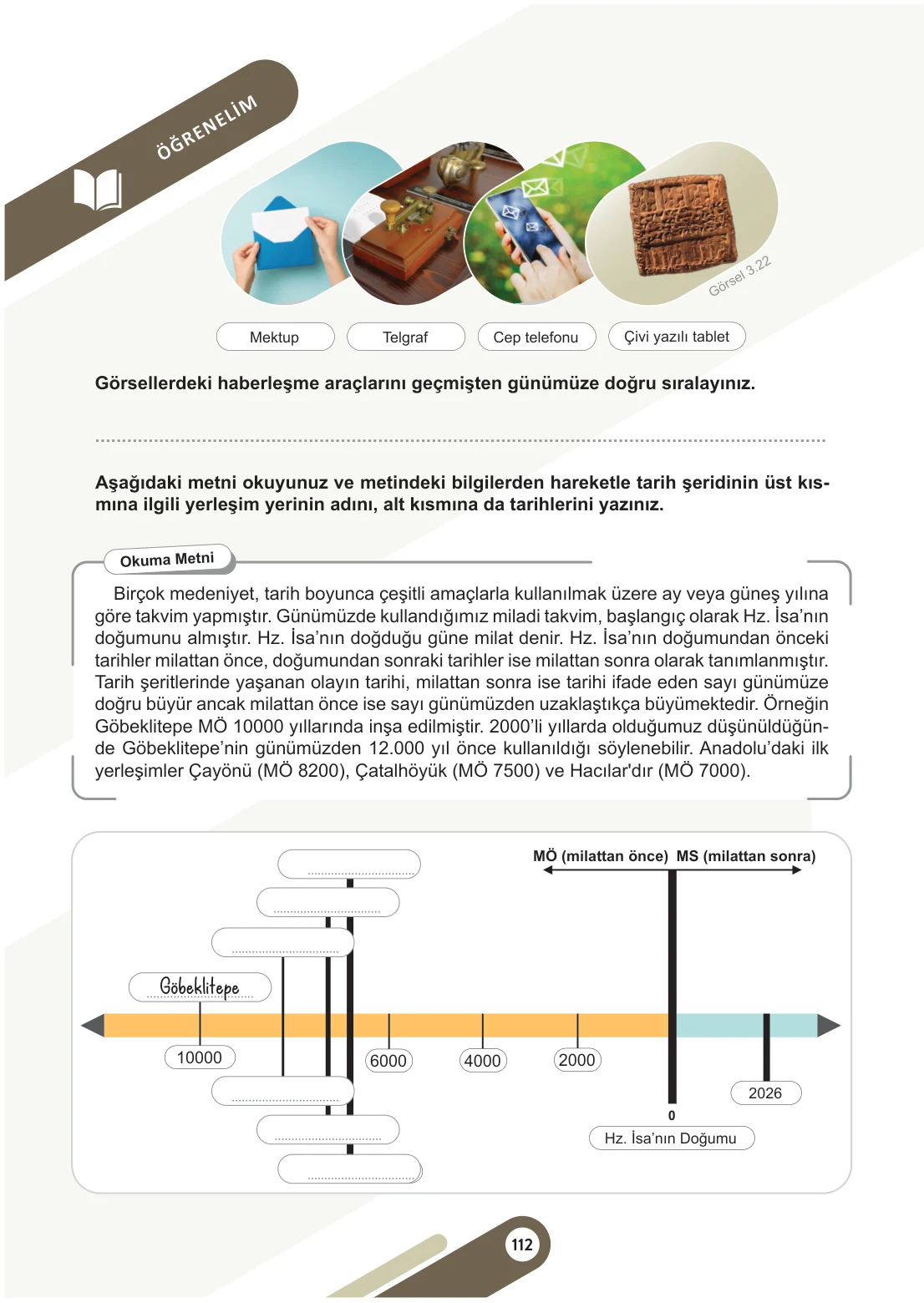 5. Sınıf Sosyal Bilgiler Ders Kitabı Cevapları Meb Yayınları 1. Kitap Sayfa 112