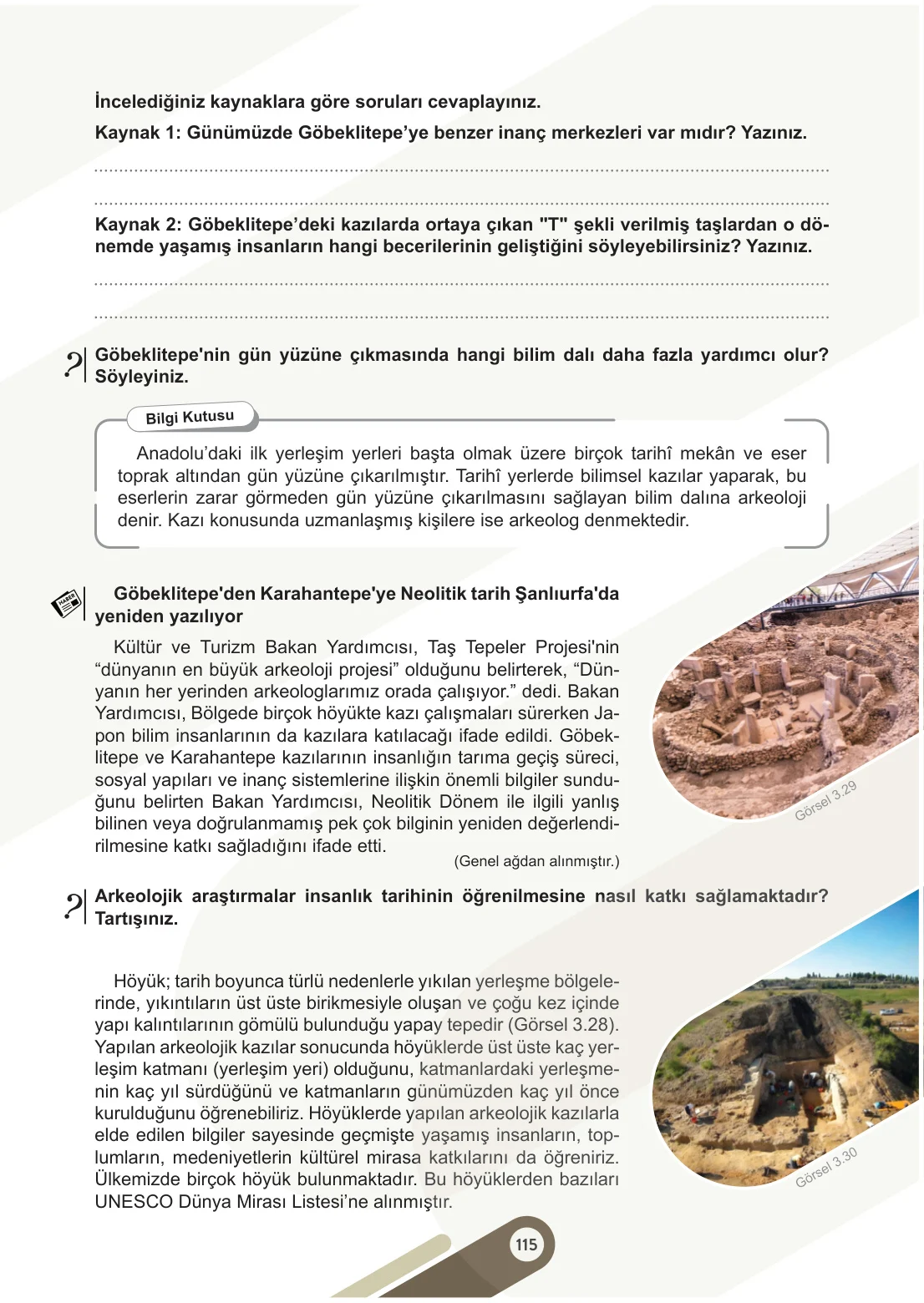 5. Sınıf Sosyal Bilgiler Ders Kitabı Cevapları Meb Yayınları 1. Kitap Sayfa 115