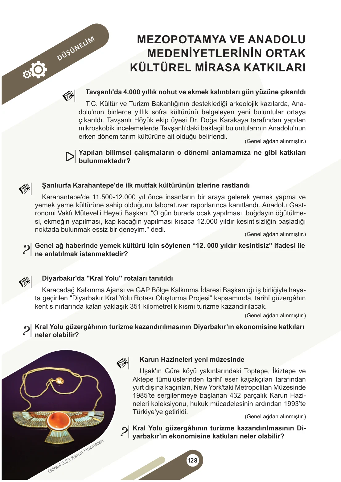 5. Sınıf Sosyal Bilgiler Ders Kitabı Cevapları Meb Yayınları 1. Kitap Sayfa 128