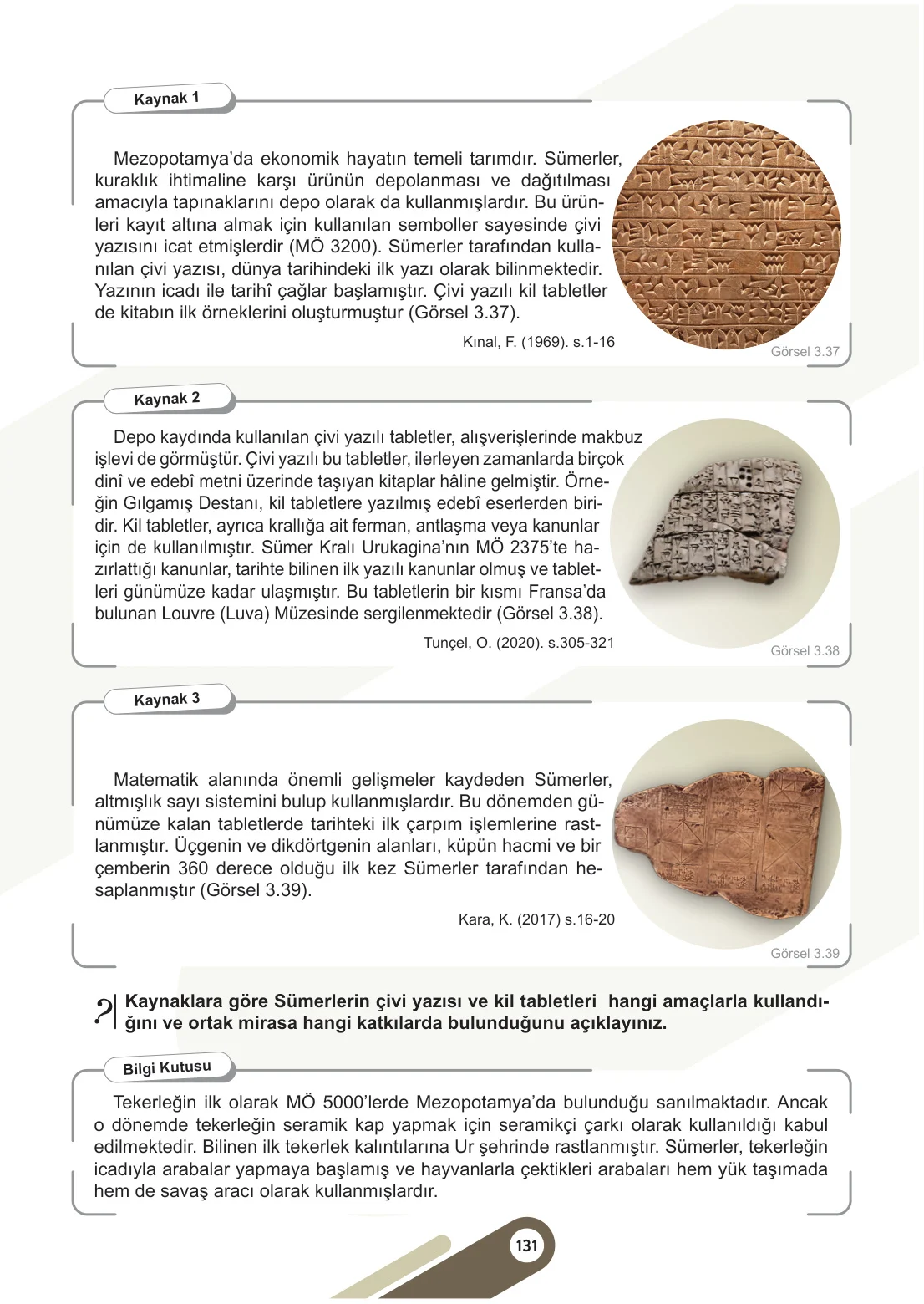 5. Sınıf Sosyal Bilgiler Ders Kitabı Cevapları Meb Yayınları 1. Kitap Sayfa 131