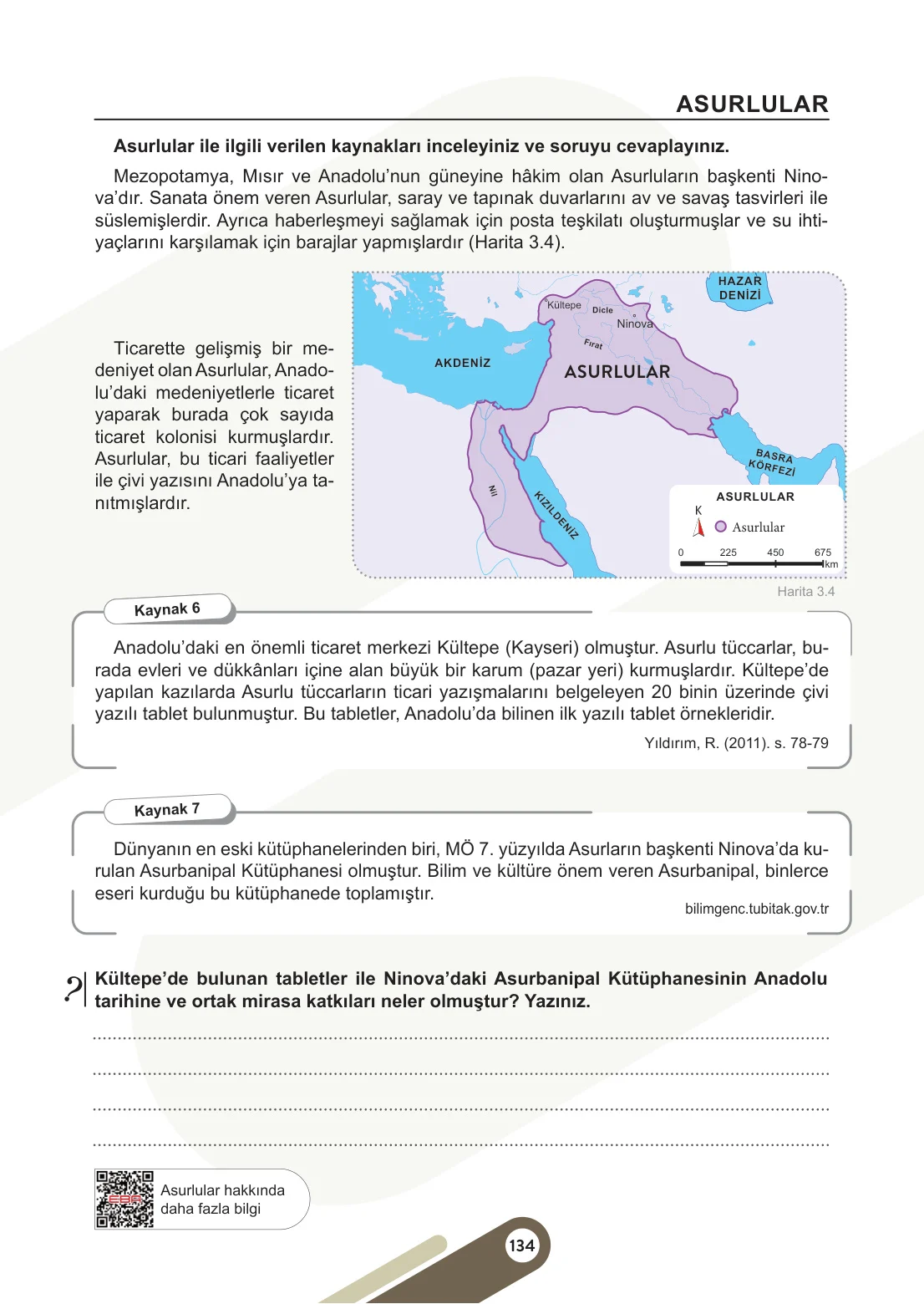 5. Sınıf Sosyal Bilgiler Ders Kitabı Cevapları Meb Yayınları 1. Kitap Sayfa 134