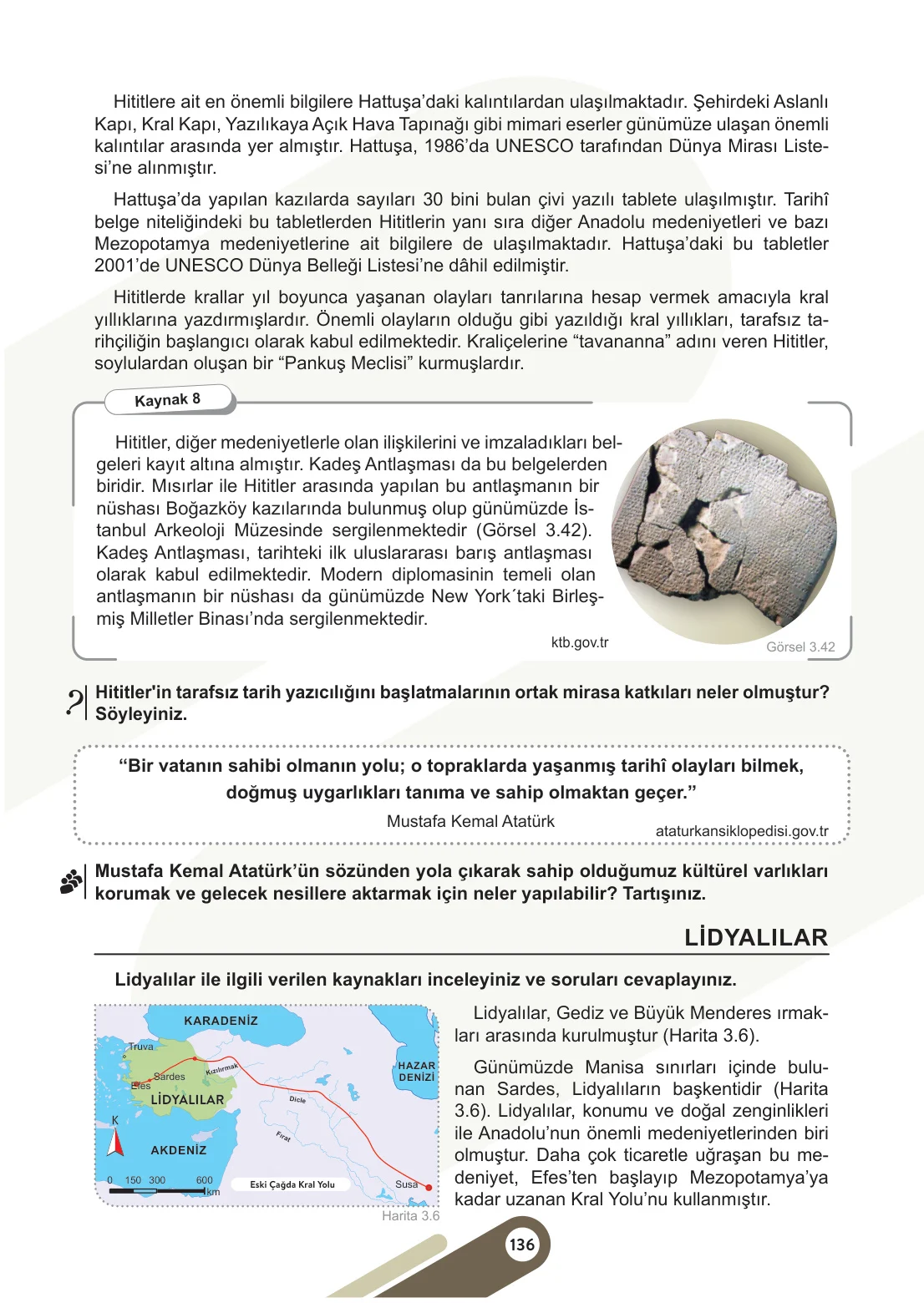 5. Sınıf Sosyal Bilgiler Ders Kitabı Cevapları Meb Yayınları 1. Kitap Sayfa 136