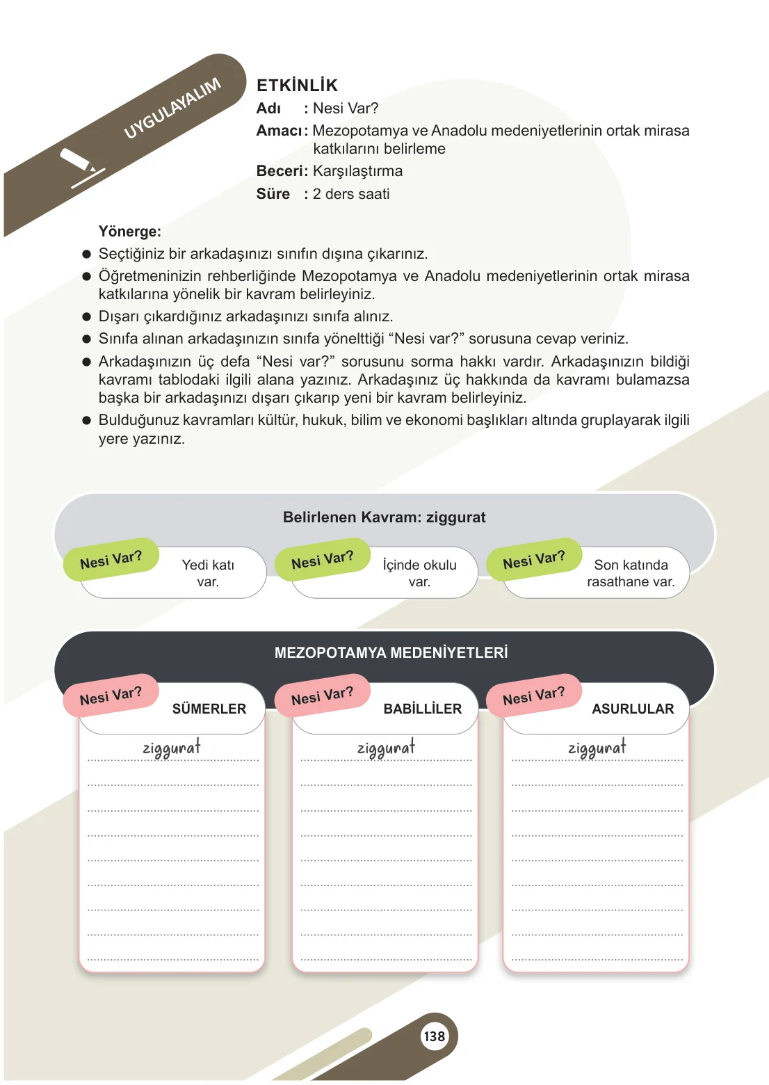 5. Sınıf Sosyal Bilgiler Ders Kitabı Cevapları Meb Yayınları 1. Kitap Sayfa 138