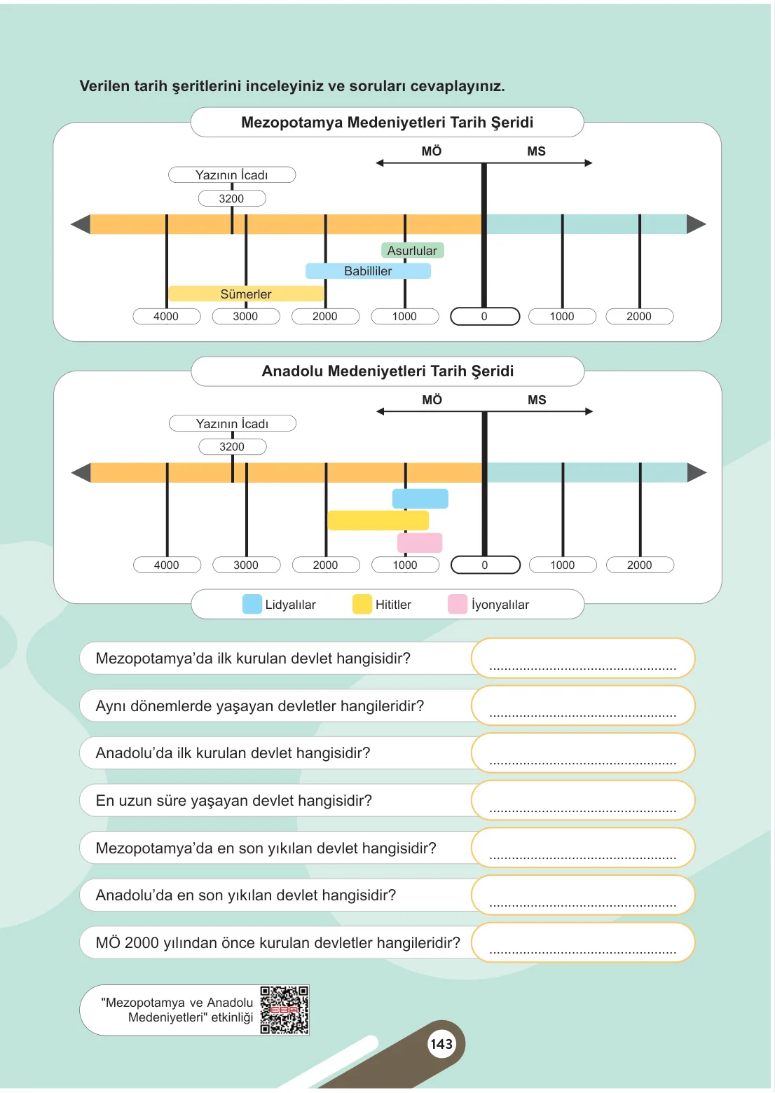 5. Sınıf Sosyal Bilgiler Ders Kitabı Cevapları Meb Yayınları 1. Kitap Sayfa 143