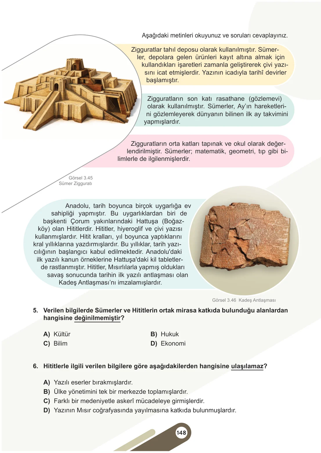 5. Sınıf Sosyal Bilgiler Ders Kitabı Cevapları Meb Yayınları 1. Kitap Sayfa 148