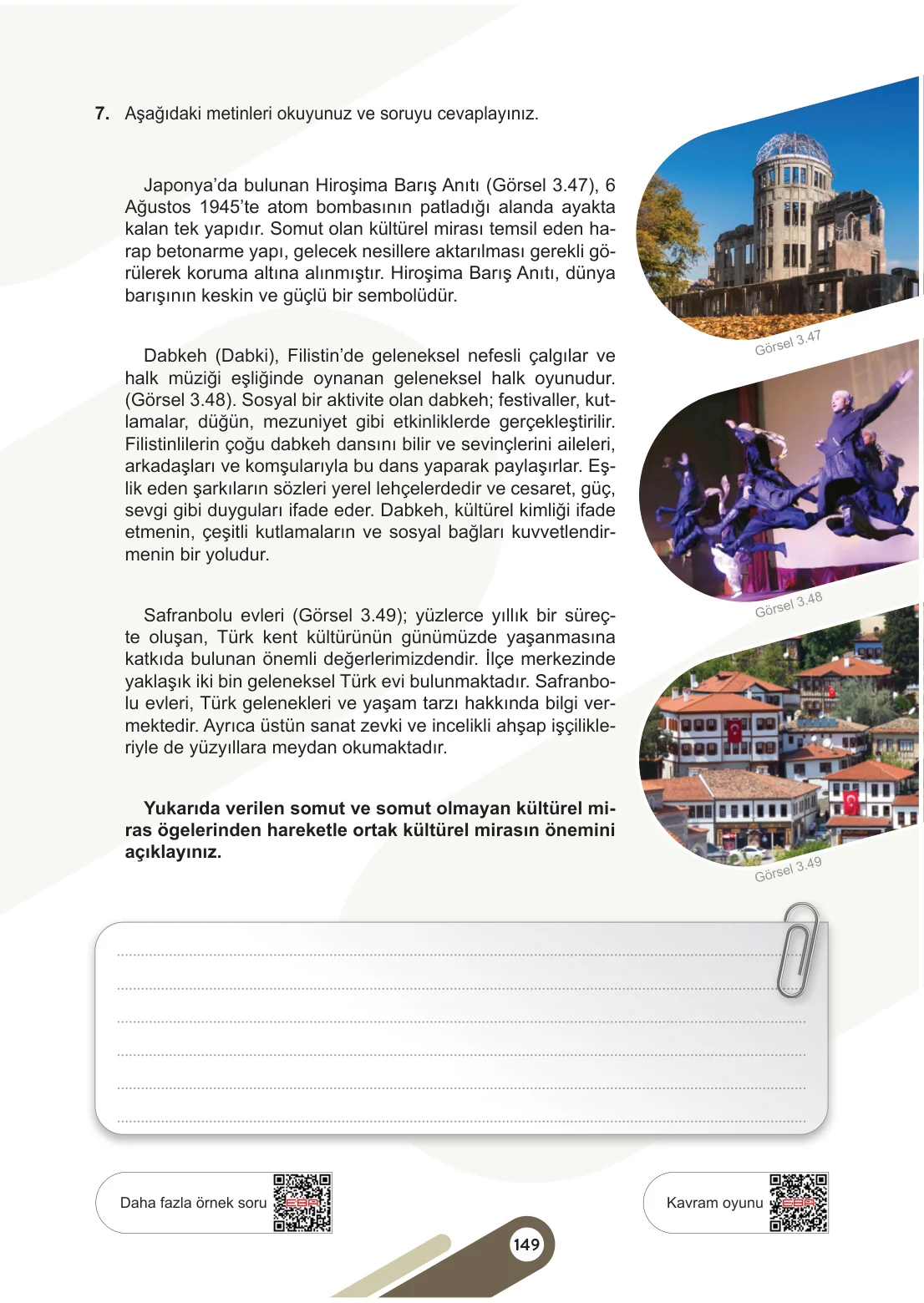 5. Sınıf Sosyal Bilgiler Ders Kitabı Cevapları Meb Yayınları 1. Kitap Sayfa 149
