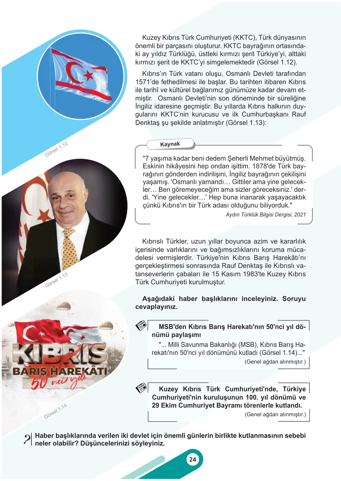 5. Sınıf Sosyal Bilgiler Ders Kitabı Cevapları Meb Yayınları 1. Kitap Sayfa 24