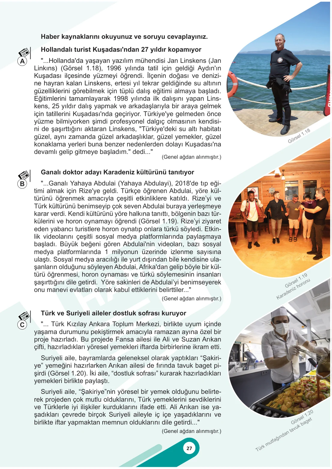 5. Sınıf Sosyal Bilgiler Ders Kitabı Cevapları Meb Yayınları 1. Kitap Sayfa 27