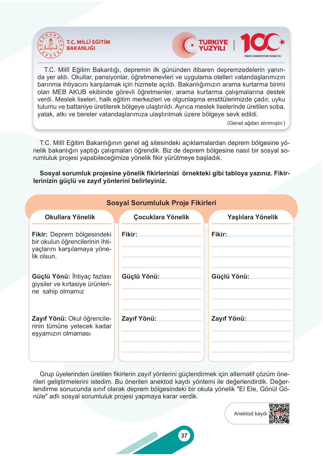 5. Sınıf Sosyal Bilgiler Ders Kitabı Cevapları Meb Yayınları 1. Kitap Sayfa 37