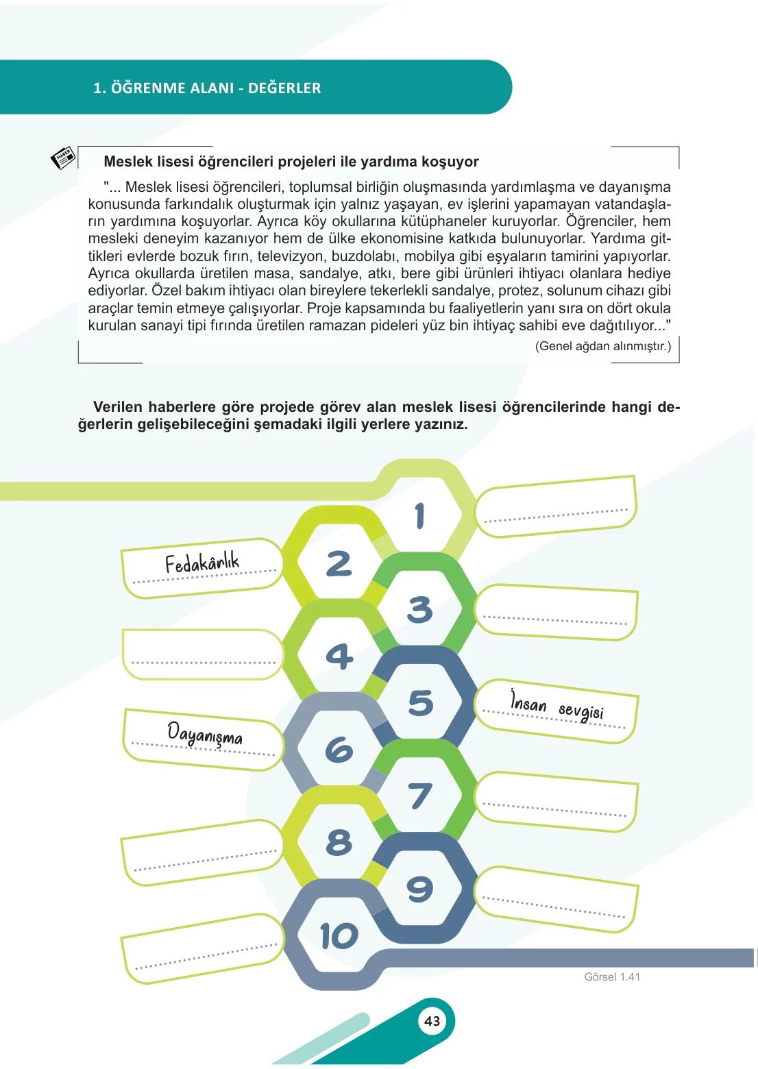 5. Sınıf Sosyal Bilgiler Ders Kitabı Cevapları Meb Yayınları 1. Kitap Sayfa 43