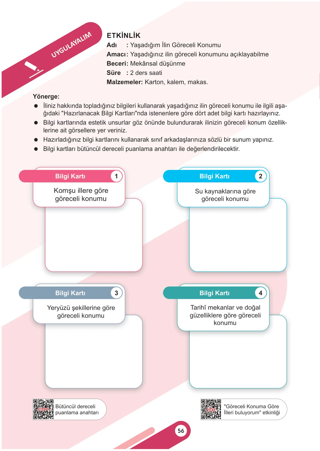 5. Sınıf Sosyal Bilgiler Ders Kitabı Cevapları Meb Yayınları 1. Kitap Sayfa 56