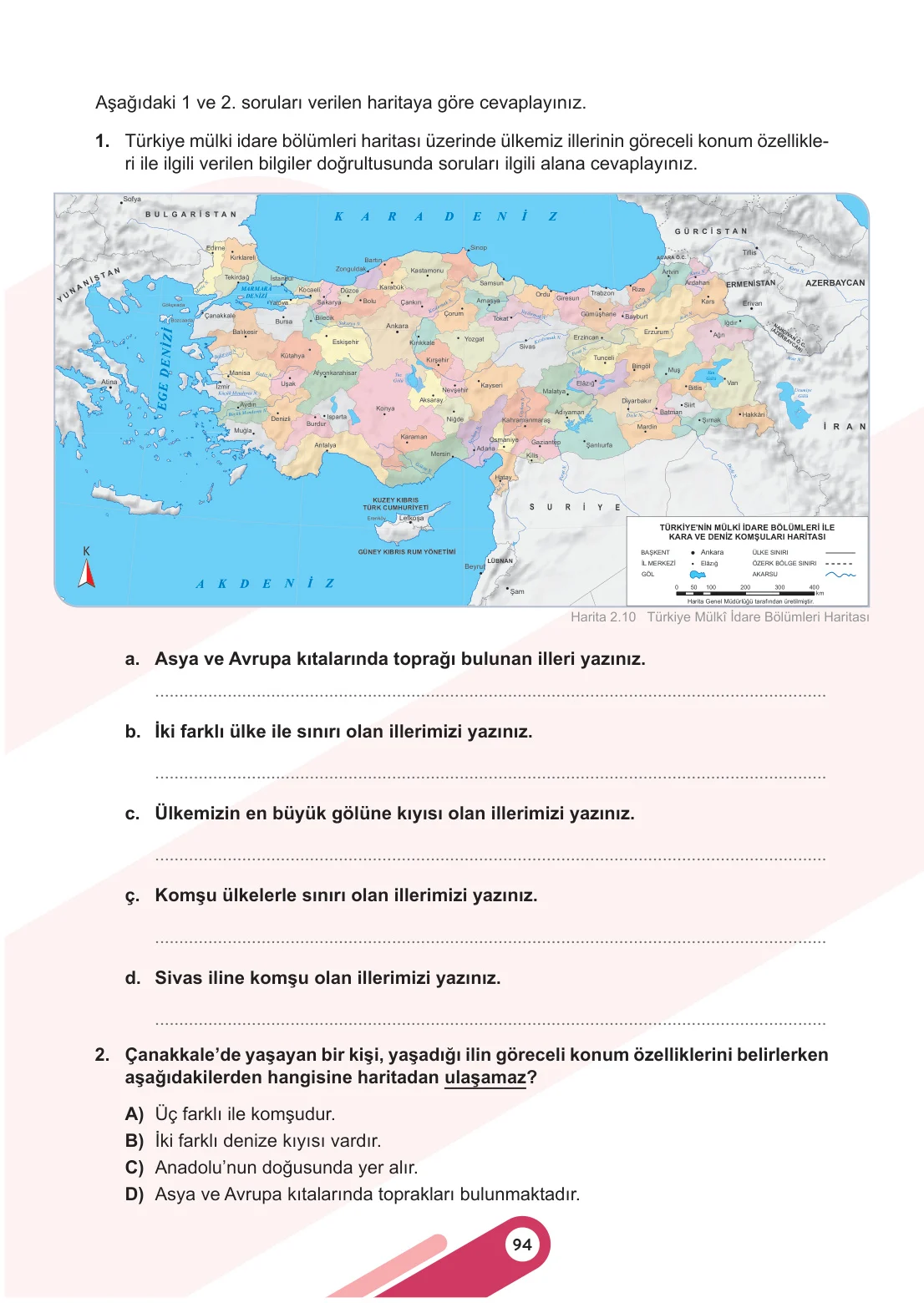 5. Sınıf Sosyal Bilgiler Ders Kitabı Cevapları Meb Yayınları 1. Kitap Sayfa 94