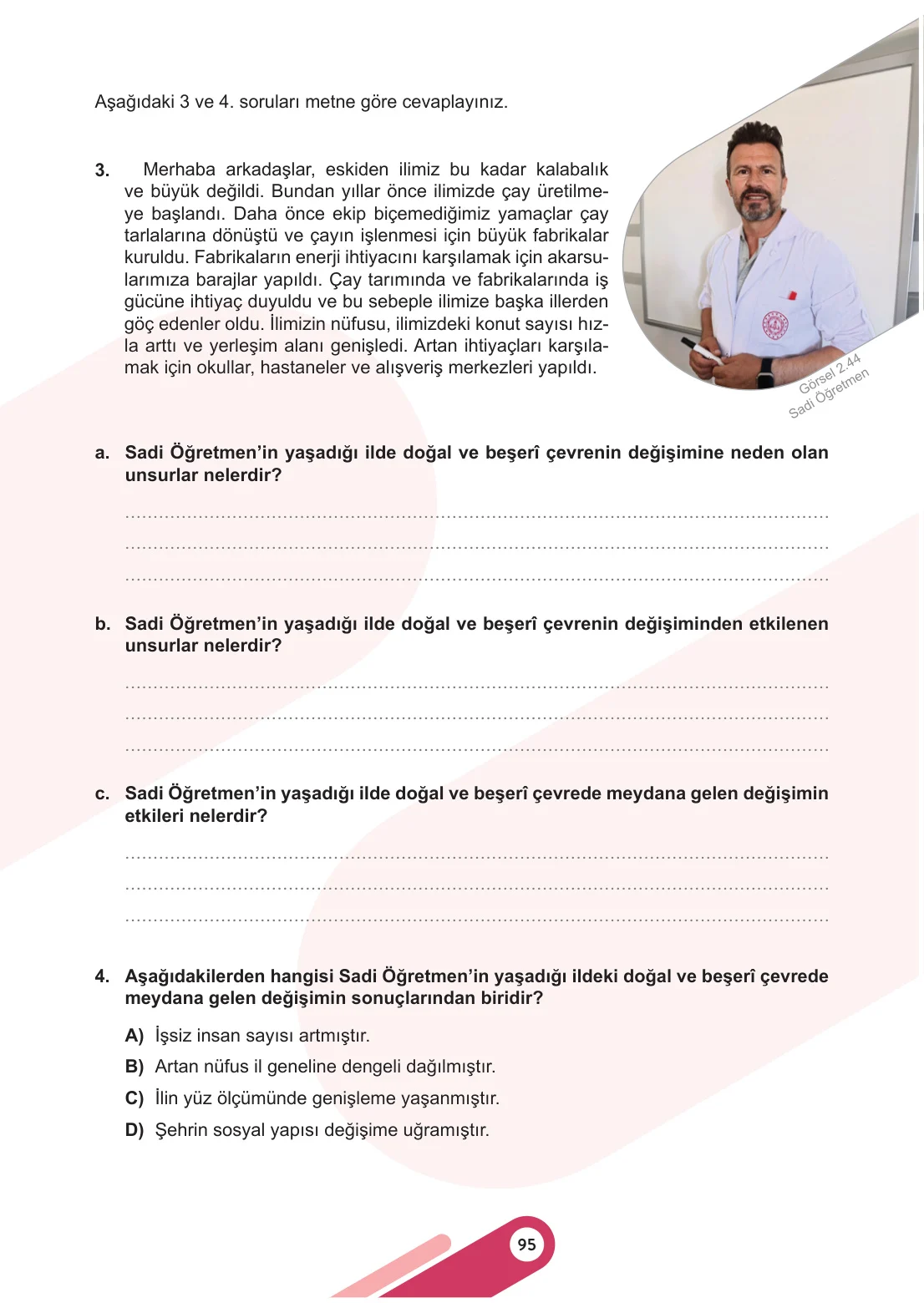 5. Sınıf Sosyal Bilgiler Ders Kitabı Cevapları Meb Yayınları 1. Kitap Sayfa 95